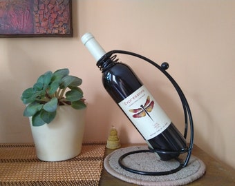 Vintage metal wine display with peeled finish, Old wine stand, Wine bottle holder, Wine bottle decor.