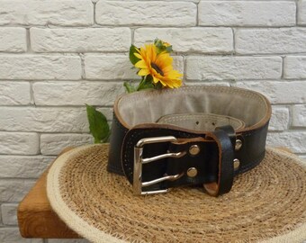 Ceinture d'haltérophilie en cuir vintage ENERGETICS, unisexe, taille M pour 30-38 po./77-97 cm