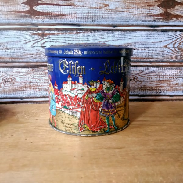 Vintage Nürnberger Elisenlebkuchen tin, Lebkuchen Gingerbread Cookie Tin, Tin box, Advertising tin.