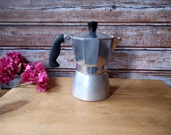 Vintage Gefu Moka Pot: Aluminum Stovetop Espresso Maker