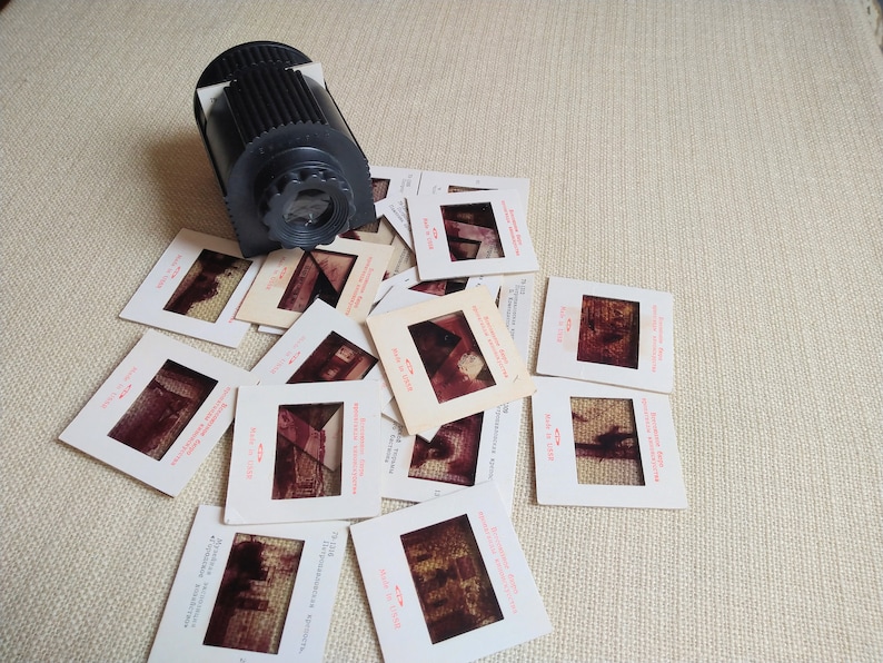 Vintage 35 Mm Slides With Slide Viewer, Slide Mounts, 20 Vintage Photo