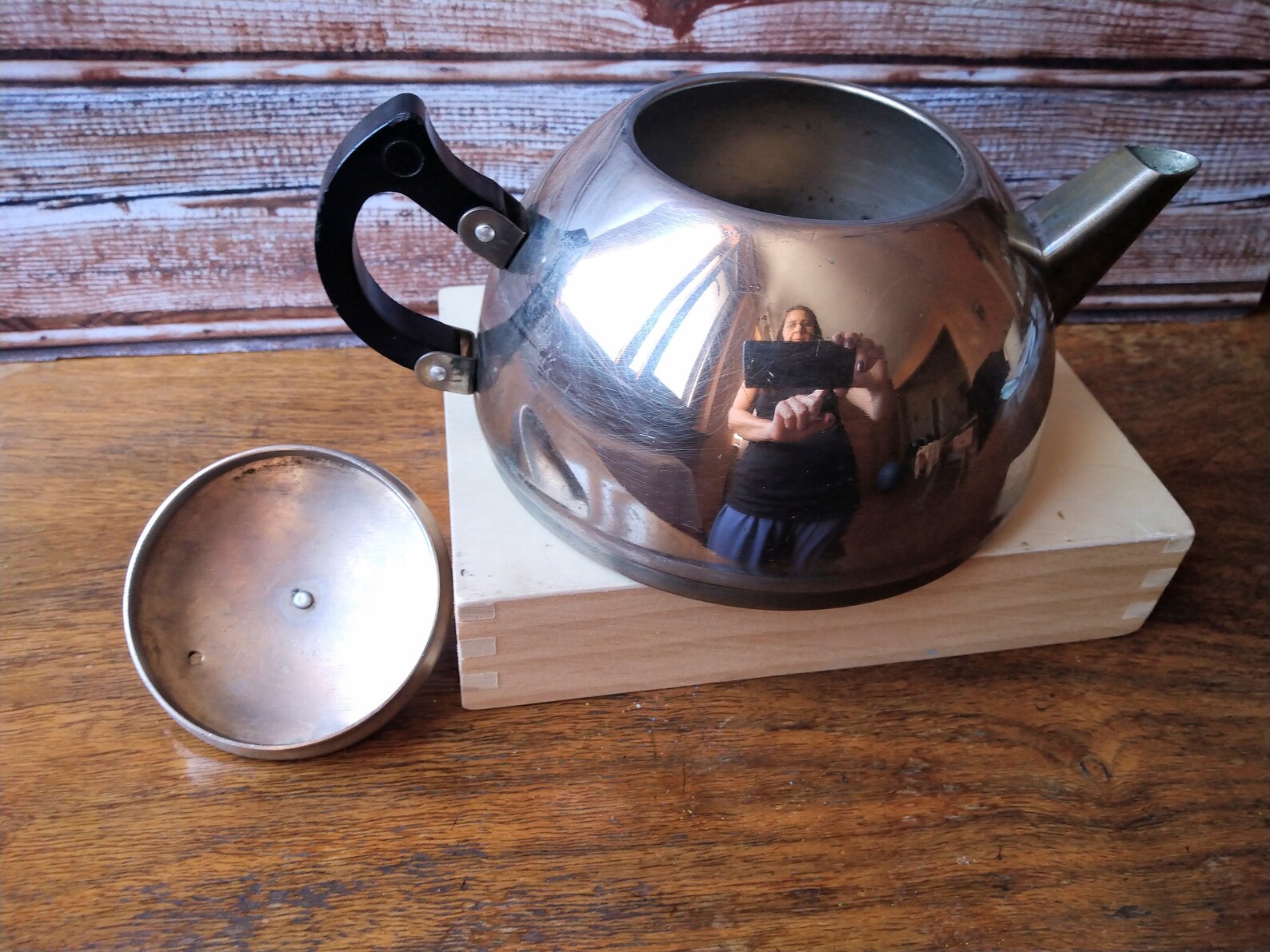 Vintage small stovetop stainless steel tea pot Tea pot Tea Etsy