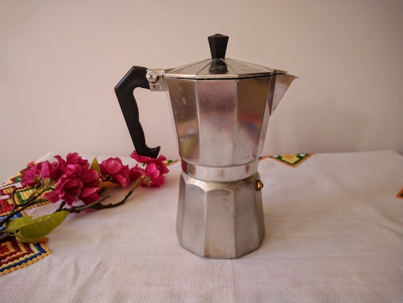 Vintage Aluminum Coffee Pot, Moka Pot, Old Coffee Maker, Espresso