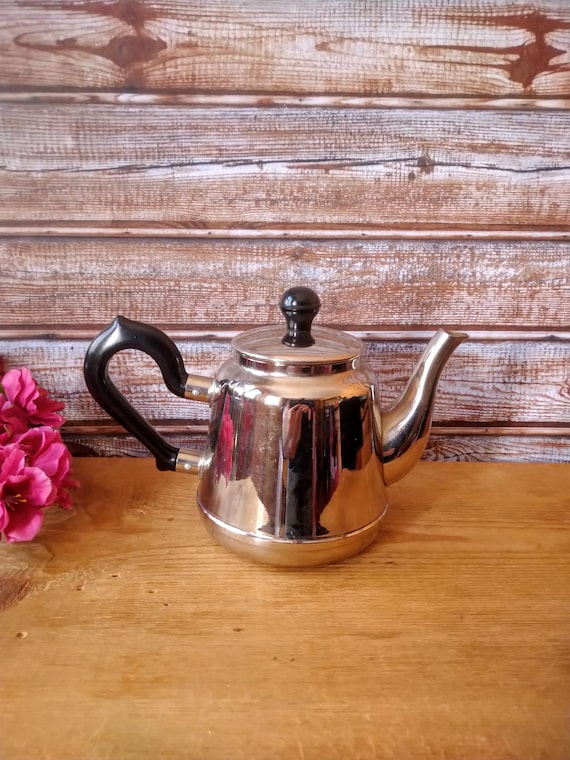 Vintage Small Stovetop Stainless Steel Kettle, Vintage Tea Pot