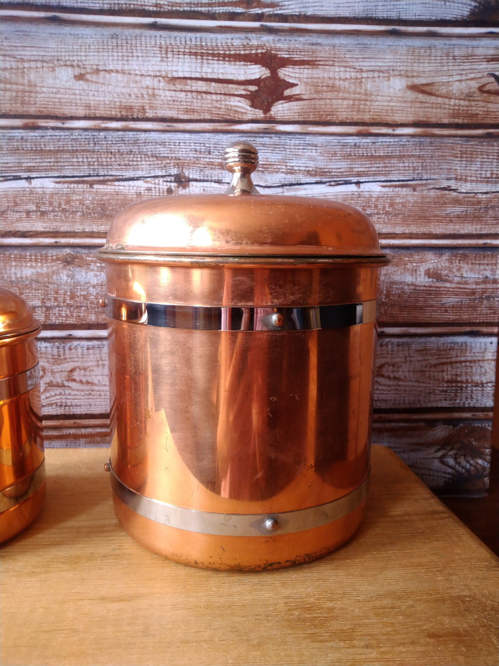 Vintage KupferKanister 2er Set Kanister Set Kaffeedose | Etsy