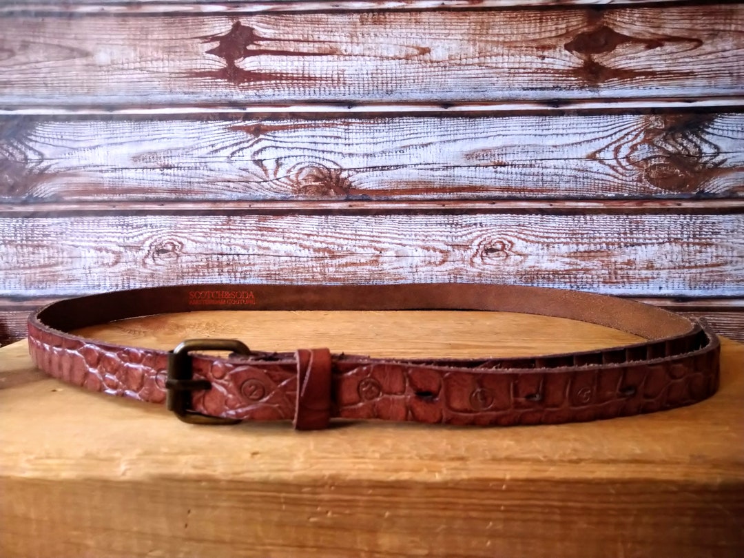Vintage Scotch & Soda Brown Leather Belt Vintage Scotch & Soda Dark Brown Leather Belt - Size M - Etsy main image 4