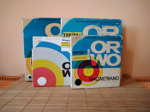 Vintage Reel to Reel Magnetic Record Tapes, Used Orwo Vintage German Reel  Tape Records, Lot of Four, Original Cardboard Boxes, Photo Prop. -  UK