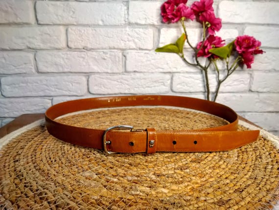 Vintage Pierre Cardin Light Brown Leather Belt With Gold  display picture 1