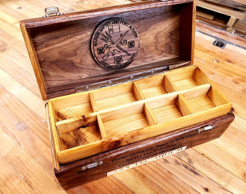 Wooden tackle box Wood tackle boxWood box Wood tool box Etsy