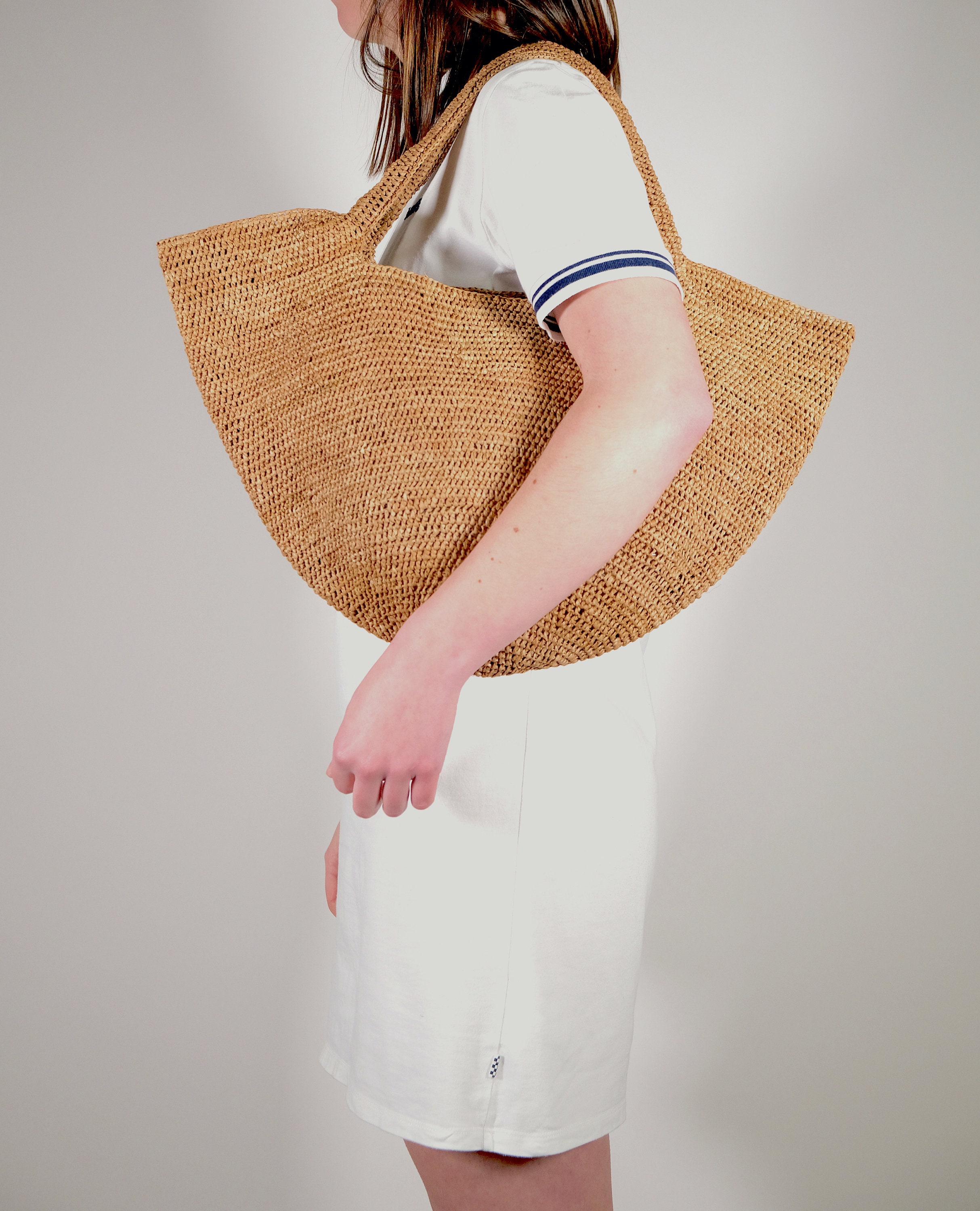 Shoulder raffia bag raffia tote raffia beach bag summer bag Etsy