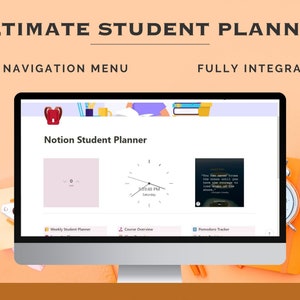 Notion Template | Notion Dashboard | College Planner | Notion Planner | Study Planner | School Planner | Adhd Student Planner