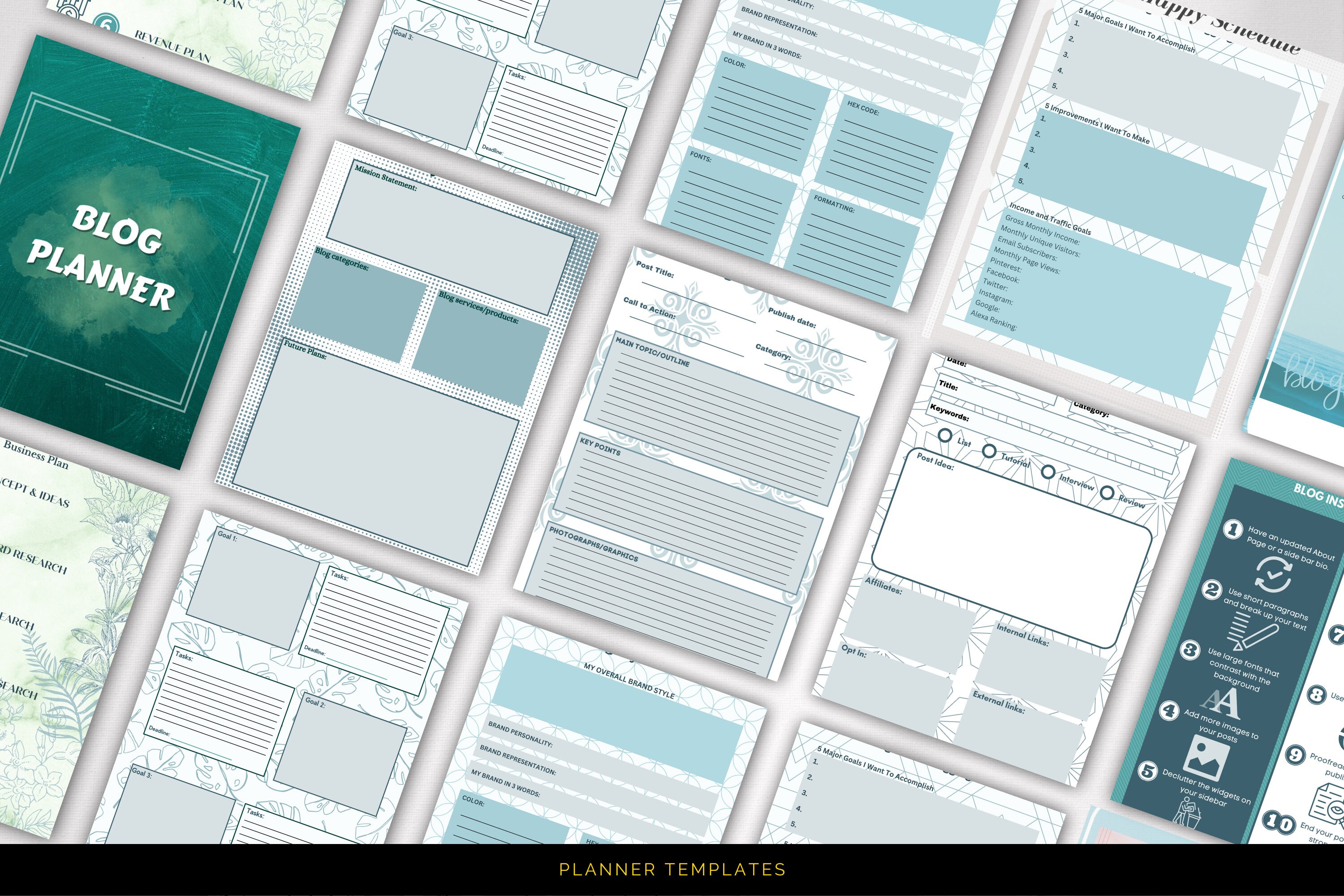 Blog Planner | Blogging Calendar | Printable Blog Organizer | Custom ...