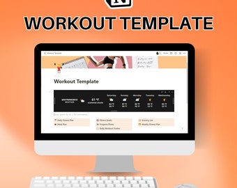 Meal Planner | Workout Tracker Planner | Workout Planner | All In One Notion Template | Habit Tracker | Fitness Journal | Fitness Planner