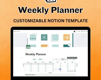 Notion Wochenplaner | Begriff Vorlage | All In One Notion Dashboard | Personal Planner | Einkaufsliste | Zielplanung | Self-Care-Log