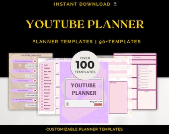 YouTube Planner | Video Content Organizer | Content Scheduler | Printable YouTube Organizer | Content Calendar | Video Creator Journal