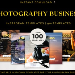 Instagram Templates For Photography Business | Photography Templates | Photography Instagram Templates | Editable Instagram Templates