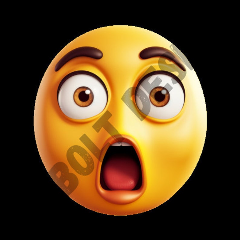 Shocked Emoji Design Pack 4 PSD and PNG Files Perfect for Etsy