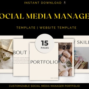 Social Media Manager Portfolio Template | Social Media Manager Bundle | Digital Marketing Agency Pitch Deck | Social Media Template Bundle