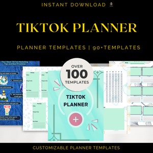 TikTok Planner | Video Content Organizer | Social Media Scheduler | Printable TikTok Organizer | Content Calendar | Video Creator Journal