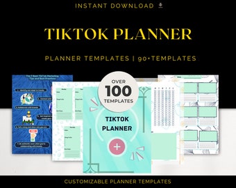 TikTok-planner | Video-inhoud organisator | Planner voor sociale media | Afdrukbare TikTok-organizer | Inhoudskalender | Dagboek voor videomakers
