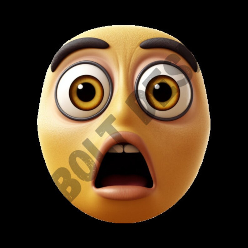 Shocked Emoji Design Pack 4 PSD and PNG Files Perfect for Etsy