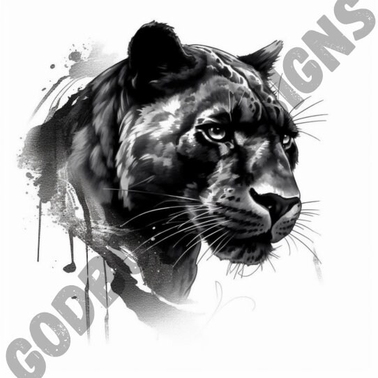 Panther Tattoo Design Pack | 4 PSD and PNG Files | Perfect for Artists ...