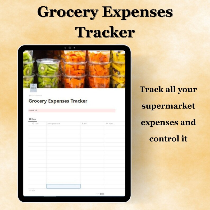 Grocery List NOTION Template, Grocery Planner, Food Shopping List ...