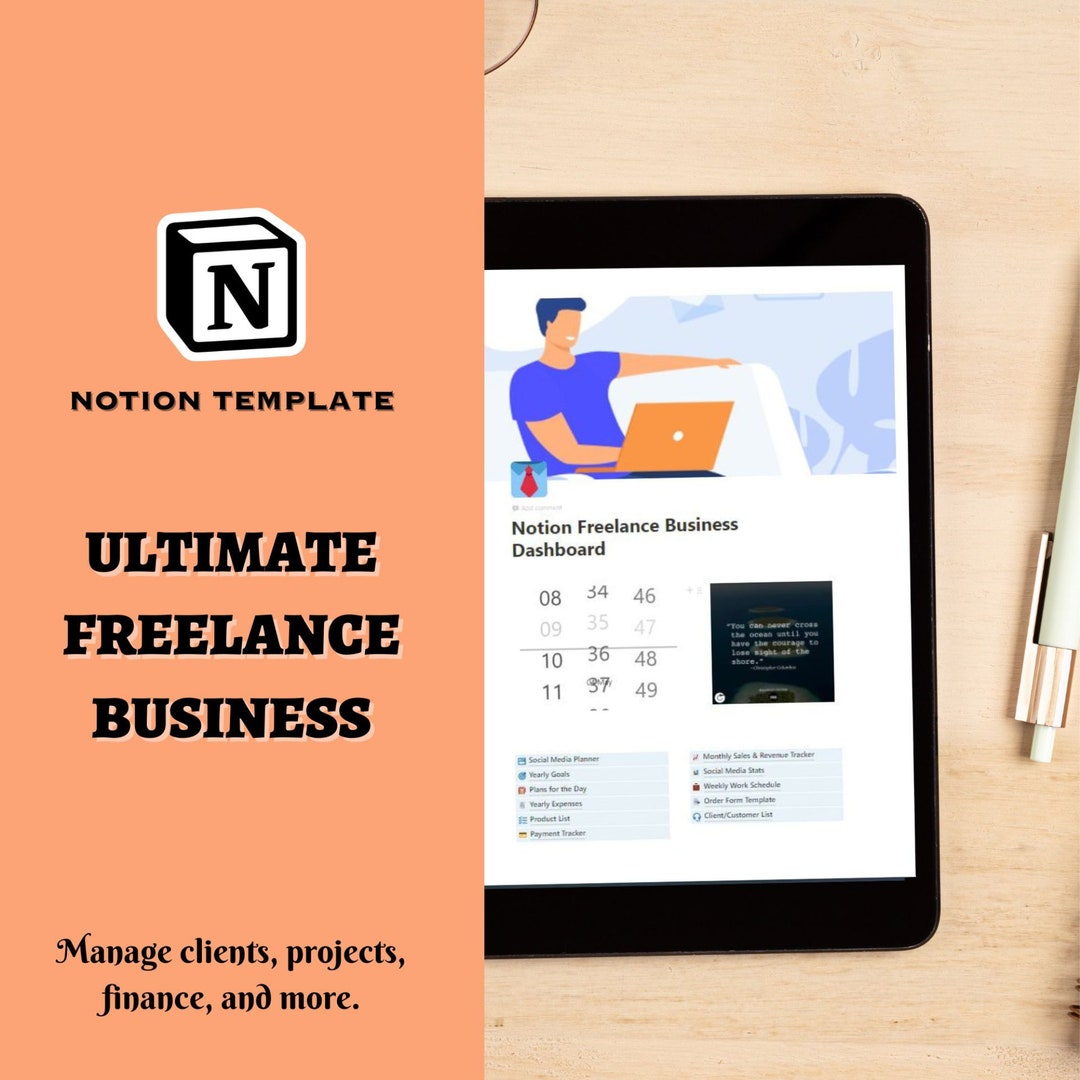 Notion Freelance Business Dashboard | Social Media Planner | Notion ...