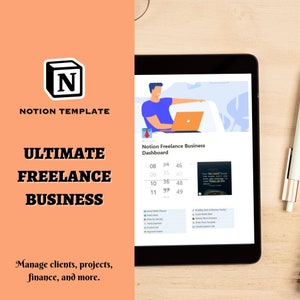 Notion フリーランス ビジネス ダッシュボード | ソーシャル メディア プランナー | Notion テンプレート | CRM クライアント トラッカー | ビジネス財務インベントリ