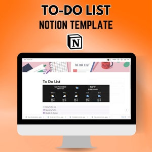 Notion Dashboard | To Do List Printable | Self Care | Habit Tracker | Productivity Planner | To Do List Notion Template | Adhd Planner