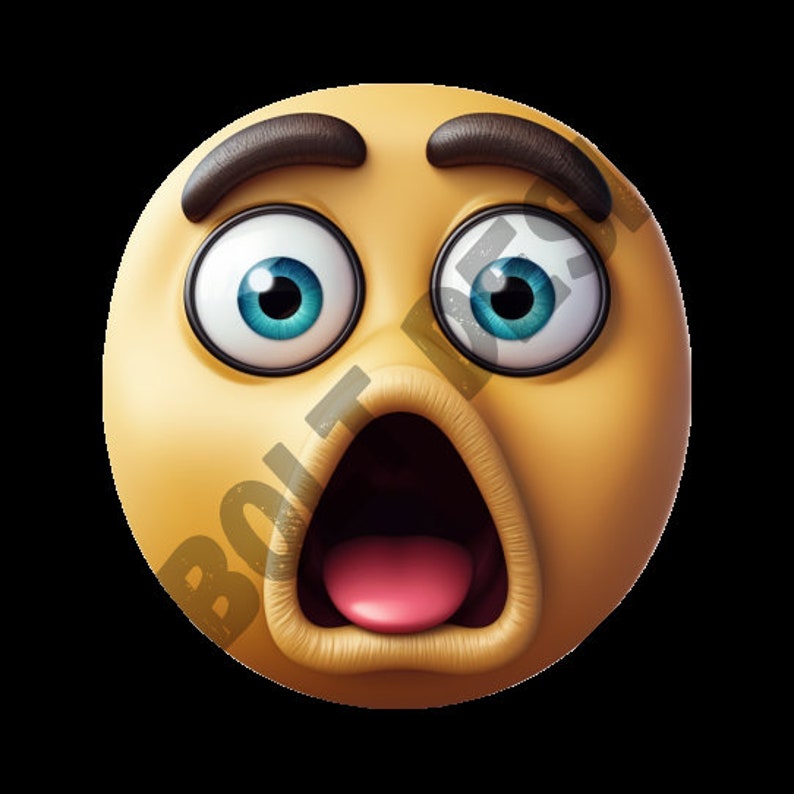 Shocked Emoji Design Pack 4 PSD and PNG Files Perfect for Etsy