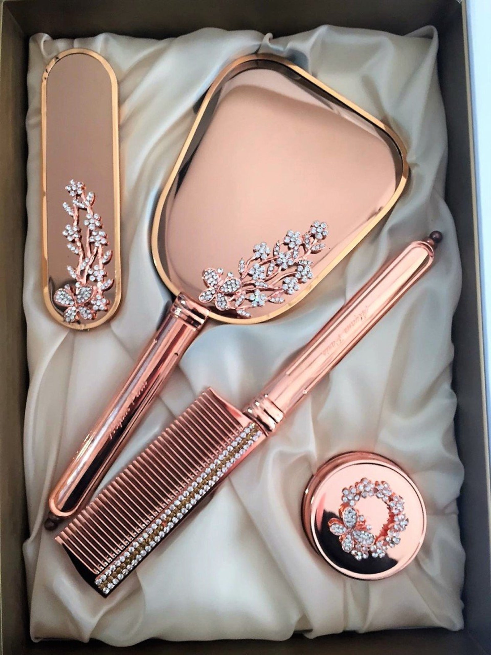 Brush and Mirror Set Vanity Mirror Mirror and Comb Set Etsy