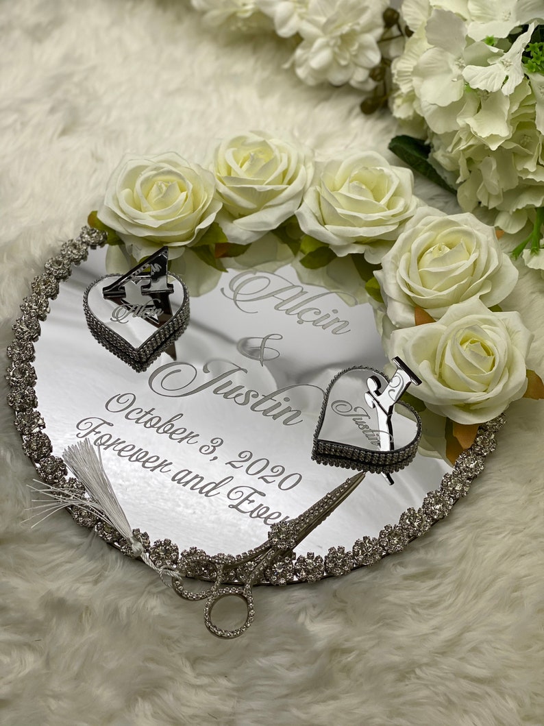 Personalized Wedding Ring Plate Ceremony Engagement Ring Etsy