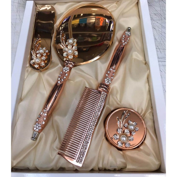 Brush and Mirror Set Vanity Mirror Mirror and Comb Set Etsy