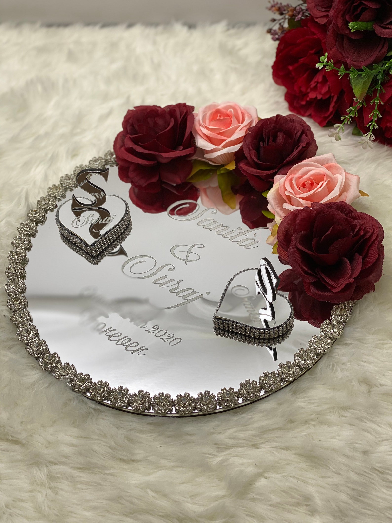 Personalized Wedding Ring Plate Ceremony Engagement Ring Etsy India