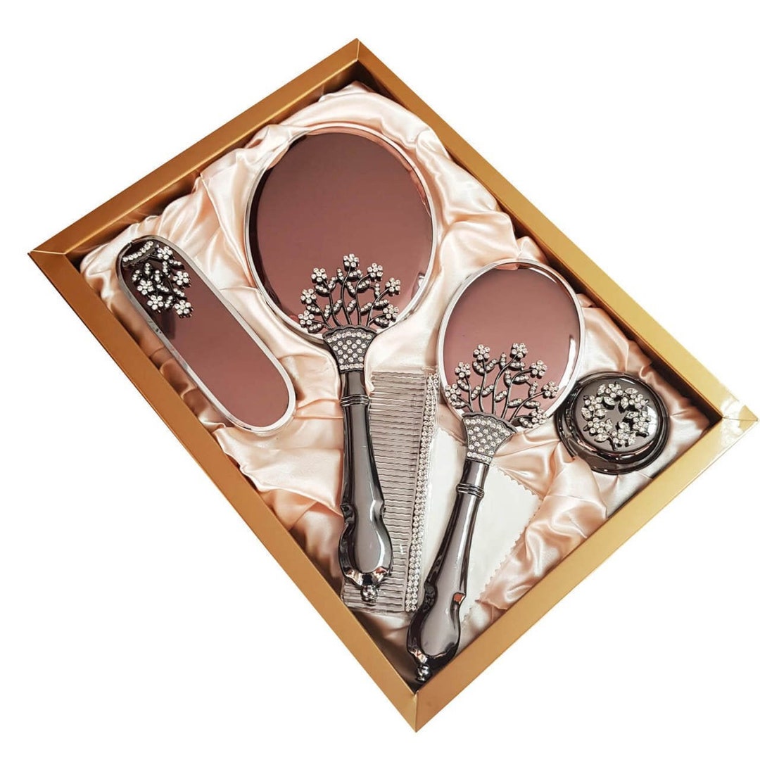 Brush and Mirror Set Vanity Mirror Mirror and Comb Set Etsy