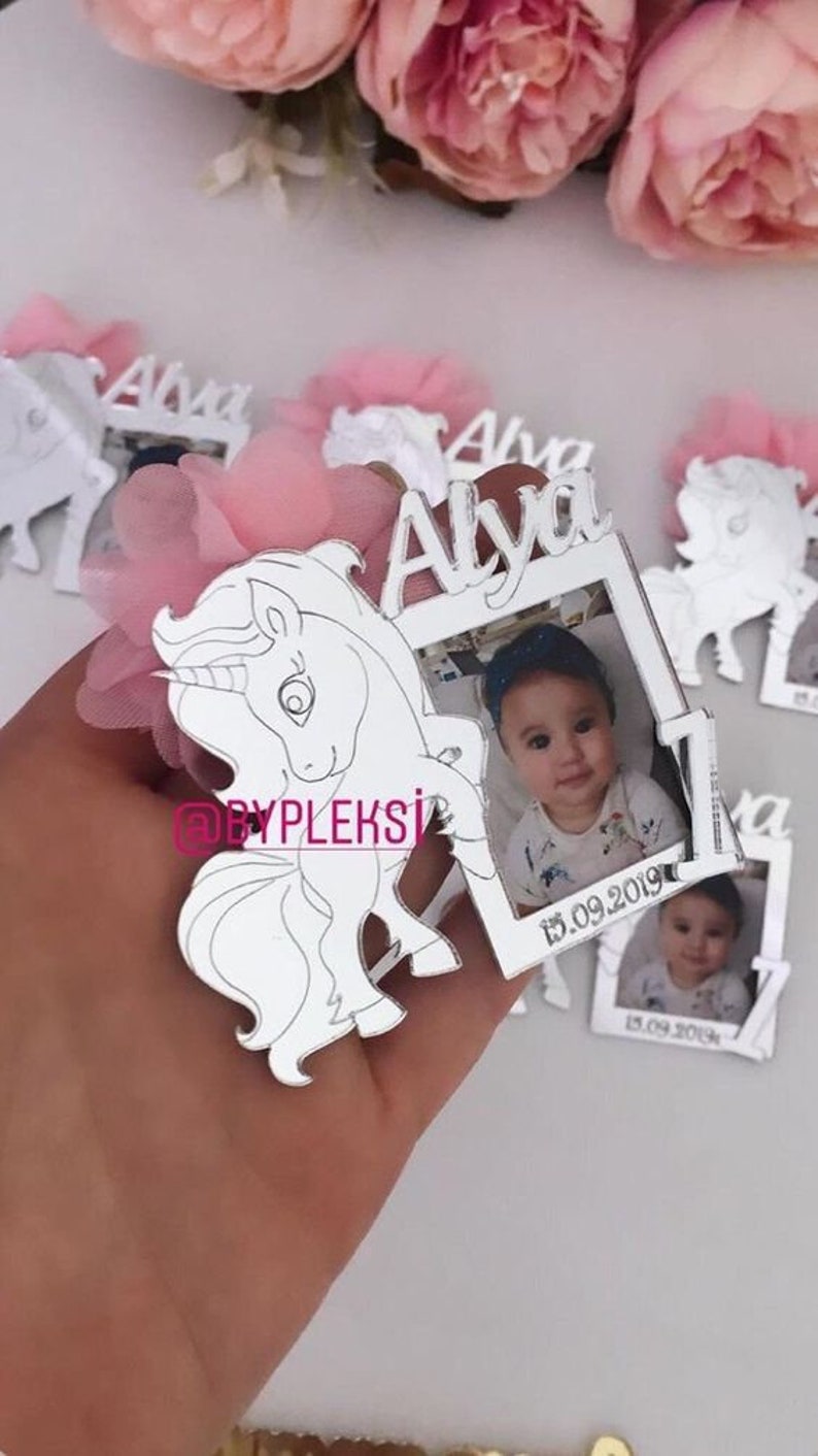 Personalized Unicorn Picture Frames First Birthday Favors Etsy