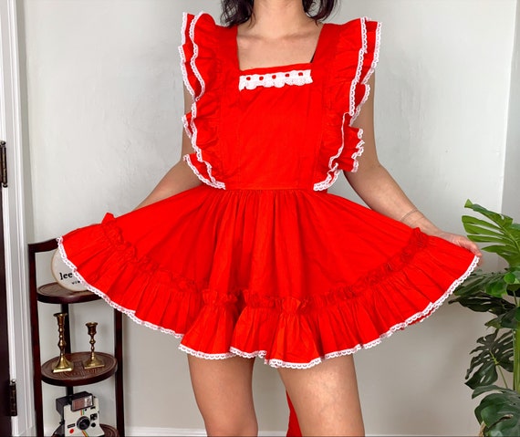 ruffle pinafore dress