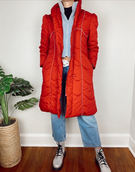 Vintage 80s Red Jordache Polyester & Cotton Puffer