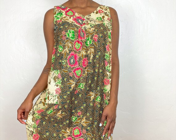 Vintage Floral & Batik Style Patterning Sleeveless
