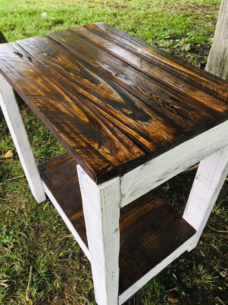 End Table Wood End Table Farmhouse End Table Rustic Wood Etsy