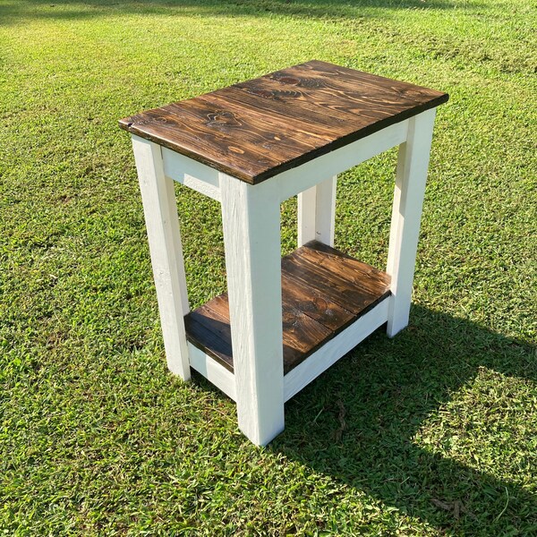 Farmhouse End Table Etsy