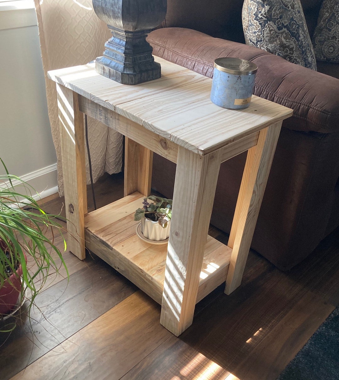 Unfinished End Table Wood Table Wood End Table Side Table Farmhouse End Table Rustic Wood Table Nightstand Side Table Farmhouse Table Etsy