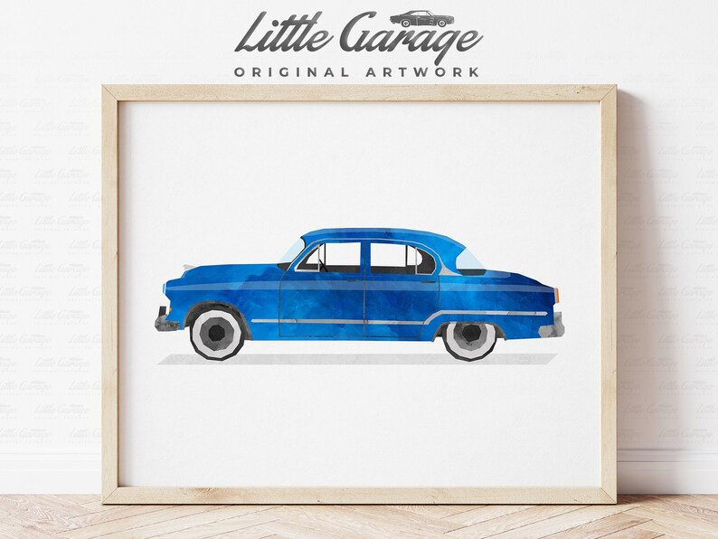 Vintage Car Art Classic Car Print Transportation Wall Art Etsy
