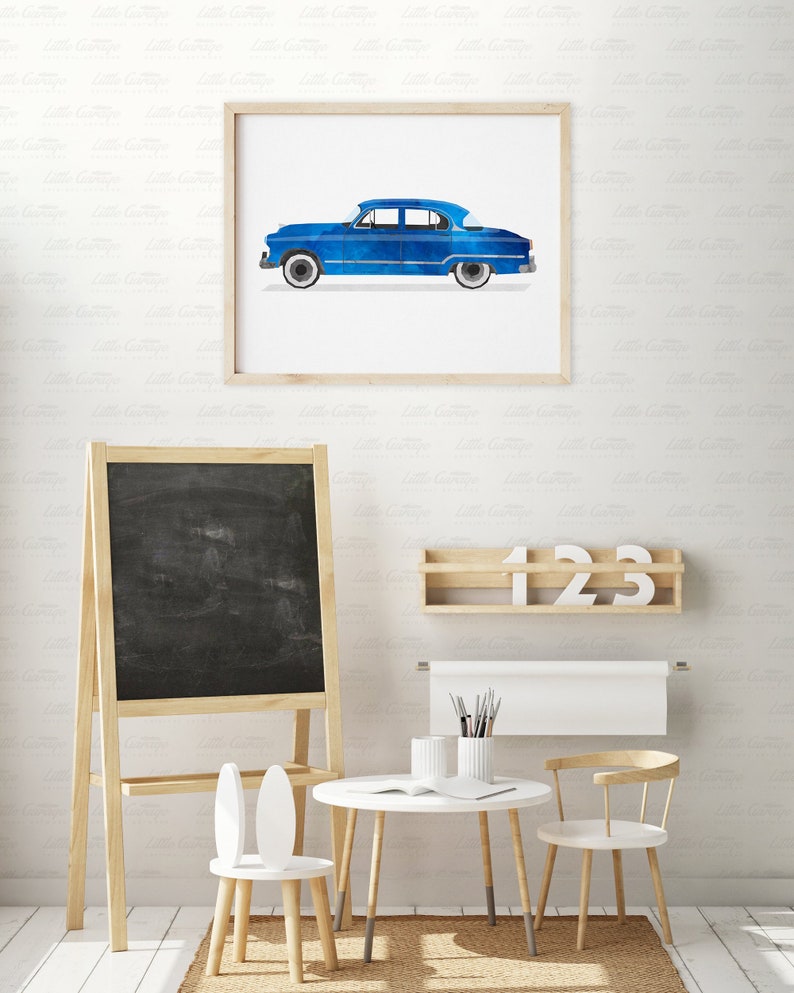 Vintage Car Art Classic Car Print Transportation Wall Art Etsy