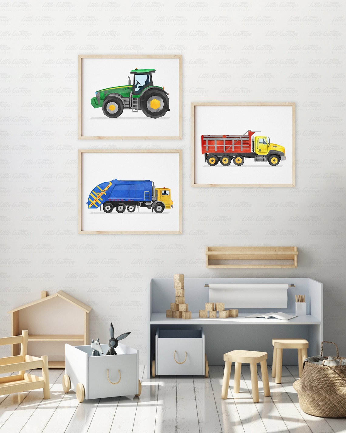 Dump Truck Wall Art Car Print Construction Decor Toddler Etsy