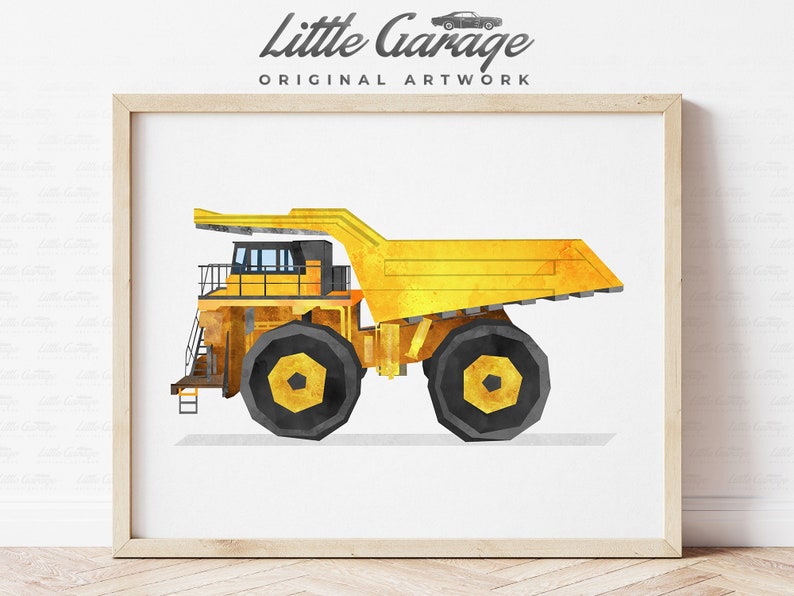 Dump Truck Print Construction Wall Art Playroom Art Truck Etsy