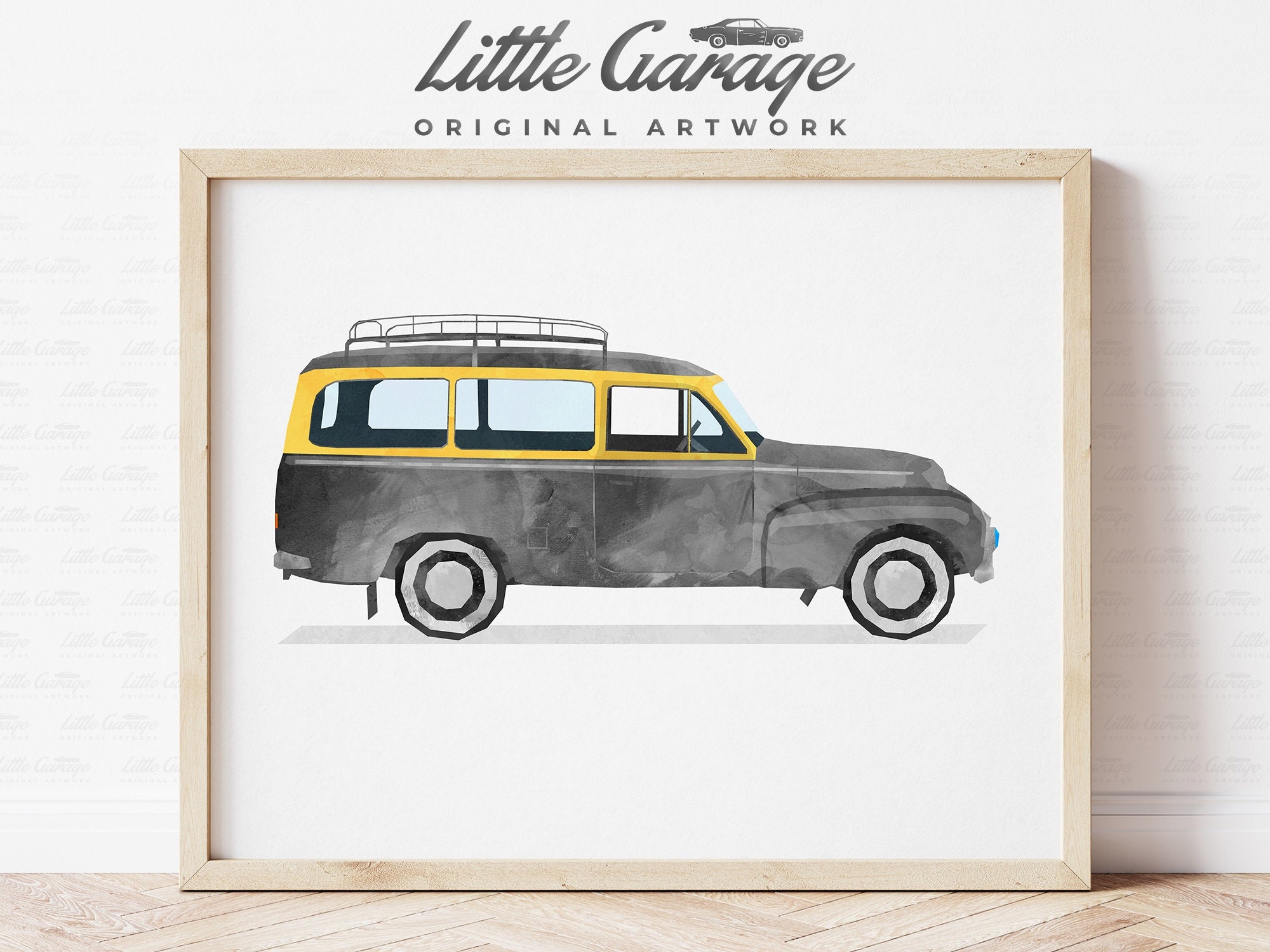 Classic Car Wall Art Illustration Print Retro Car Printable Etsy