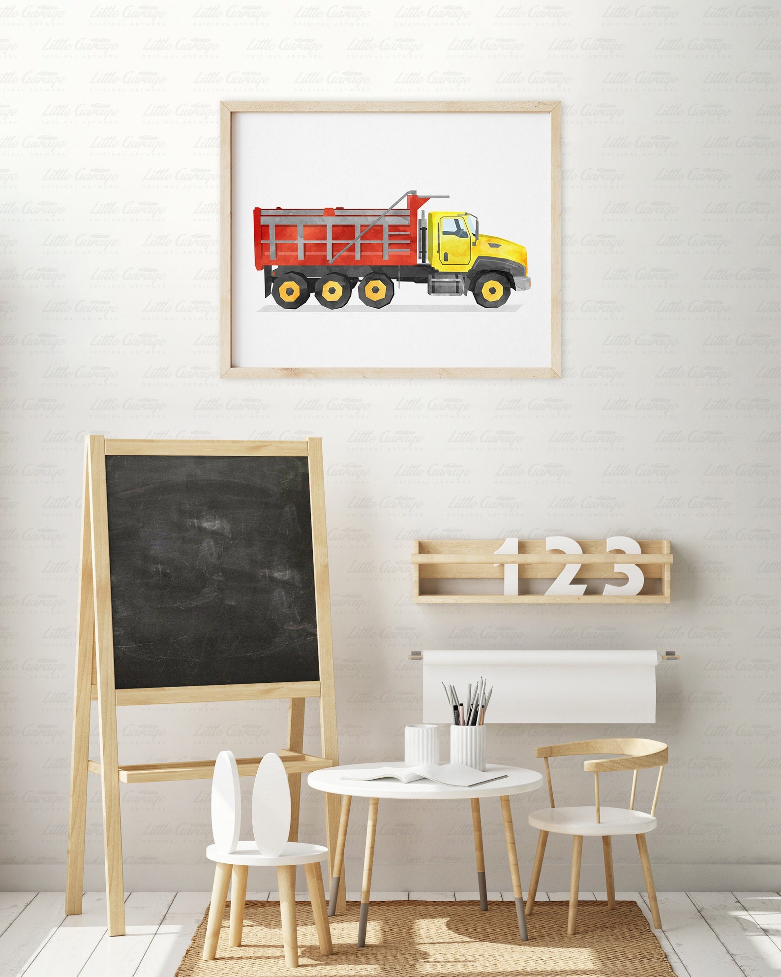 Dump Truck Wall Art Car Print Construction Decor Toddler Etsy