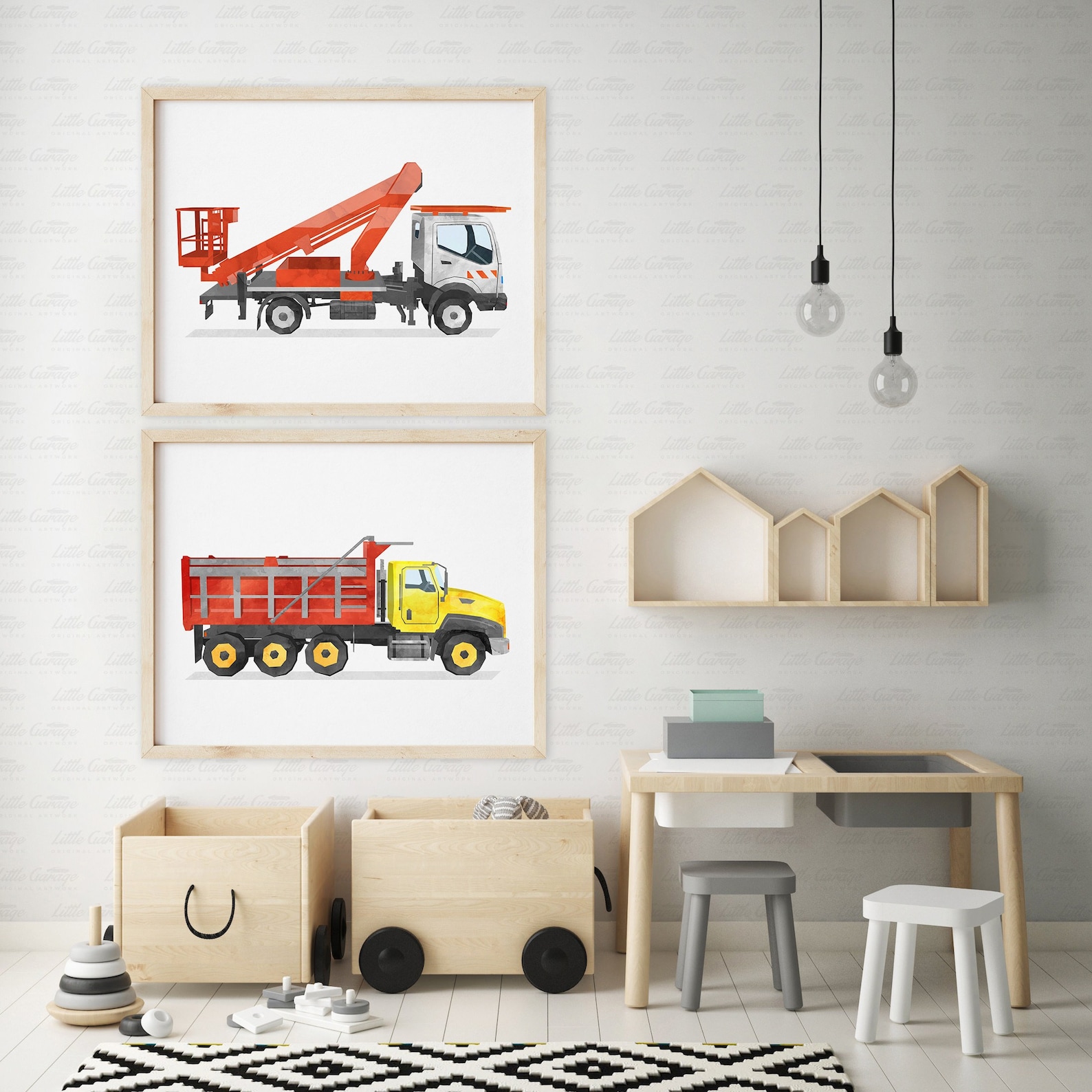 Dump Truck Wall Art Car Print Construction Decor Toddler Etsy